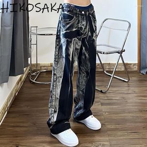 Frauen Jeans Harajuku Gothic Tie Dye Baggy Women Mode geradlinige Weitbein -Jeanshose hohe Taille lässig Streetwear Y2K Vaqueros