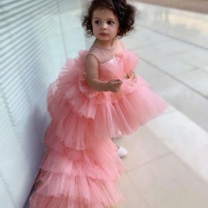 Dresses Toddler Trailing Ceremony 1 st Birthday Dress For Baby Girl Clothes Baptism Fluffy Princess Dress Girls Dresses Party Gown 02Y