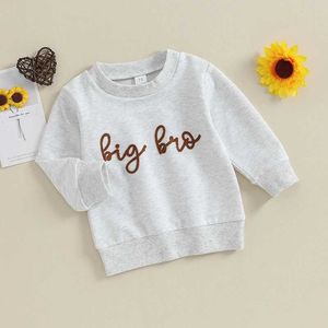 T-shirty Baby Boys Ubrania Spring Autumn Bluzy Pullovers Tops Lett Hafdery Długie rękawy Dzieci Bluza Dziecięcy odzież2405