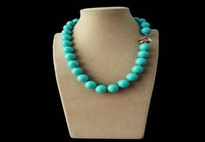 NATURALE 12 mm Turquoise Blu South Shell Pearl Round Gemstone Necklace 16250390391776033