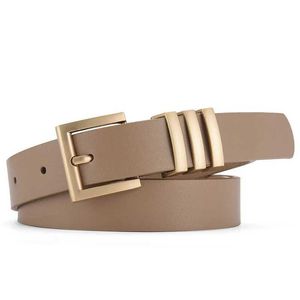 S 2023 Nytt modeguld Siliver Square Pin Buckle Belts For Women Black Brown Female Midjeband Ladies Dress Jeans Justerbar Belst J240506