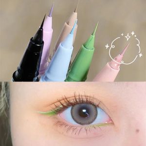 Eyeliner vattentät färgglad eyeliner blyertspenna varar snabb torr grön blå svart matt flytande eyeliner fest festival ögon makeup kosmetik