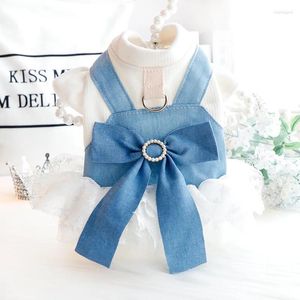 Dog Apparel Bow Princess Dress Pet Clothes Sweet Clothing Dogs Super Small Cute Chihuahua Cotton Spring Autumn White Girl Mascotas