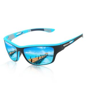 Солнцезащитные очки поляризованные очки мужчины, вождения рыбалки, мужчины, винтажный дизайн бренда, черно -голубое зеркало солнце.