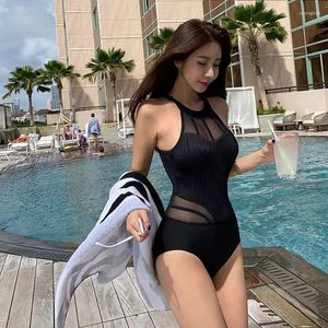 Women's Swimwear Swimsuit Sexy Internet Celebrity One-Piece Hollow Backless Belly Cover Slimming Small Chest Push Up Bikini