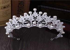 Tiaras Crystal Pearl Crowns Rhinestone Tiara Brides Capelli Belietta per capelli Princess Crown Fashion Accessori per capelli per i capelli Z02205845682