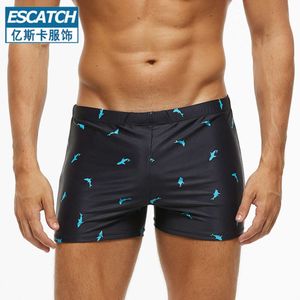 Herrbadkläder Nya badstammar Mens Swimming Trunks Plat Angle Sexig Anti Embrassment Fashion Hot Spring Beach Pants Adult Swimming Trunks