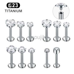 Vücut Sanatları G23 Titanyum Piercing Kulak Yüzüğü Zirkon Septum Sarmallı Piercing Burun Halkası Labret Dudak Saplama Yıldız Kalp Yuvarlak Şekli Vücut Takı 16G D240503