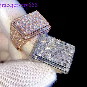 Designer JewelryCustom Hip Hop Jewelry VVS Champion Mens Emerald Cut Moissanite Ring