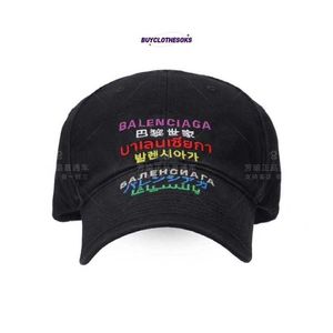 Nowy mody haft haftowy marka czapka unisex siedem języków kolorowy czarny kapelusz baseballowy z postaciami wl fmow