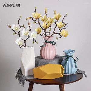 Vasen Wohnzimmer Dekoration weiße Magnolien Simulation Blumen Schlafzimmer Keramik Esstisch Arrangement