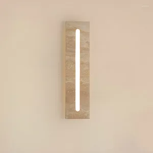 Vägglampa modern wabi sabi varm hem dekoration restaurang korridor trappa led natursten rektangulära sconce lampor