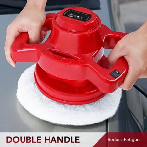 Toners Messgerät 10 -Zoll zufälliger Orbitalauto -Politur 3200 U / min Twohandle Puffer Waxer mit Polierwachskissen und Handschuhen für das Autoschieben