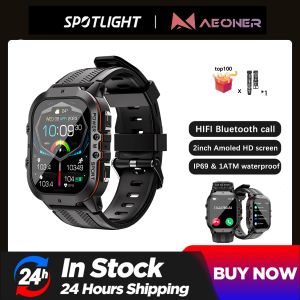 時計C26ミリタリースマートウォッチメンズAMOLED SMARTWATCH FITNESS HEALTHモニタリングSIRI AI VOICE 100+スポーツモード1ATM防水