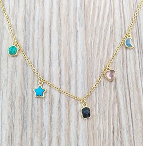 Glory Necklace In Gold Vermeil With Gemstones Authentic 925 Sterling Andy Jewel 9185925208658164
