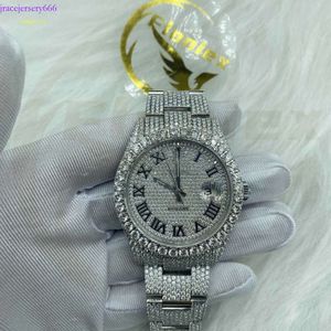 Moissanite VVS1 Studded Iced Out Diamond Watches Shiny Watch Handmade Setting