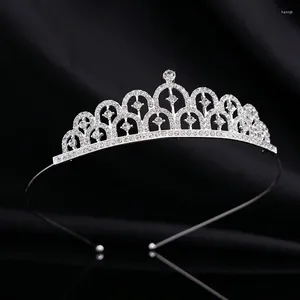 Akcesoria do włosów 1PC Silver Crystal Bridal Crown Princess Tiara na dziewczyny przyjęcie urodzinowe Boże Narodzenie