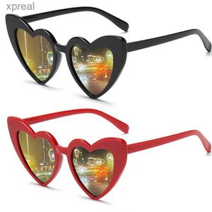 Okulary przeciwsłoneczne kobiety modne efekty w kształcie serca okulary obserwuj światła zmieniają się w kształt serca w nocy okulary dyfrakcyjne żeńskie okulary przeciwsłoneczne wx