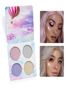 Handaiyan 4 Color Face Highlighter Make Up Paleta Shimmer Powder Northern Lights