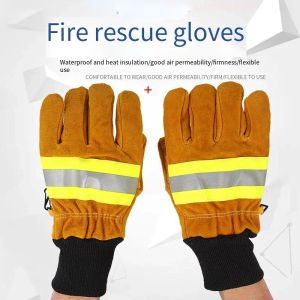 Gloves Cow Leather Fire Gloves Heat Resistant Radiant Work Protection Fireproof Gloves For Protecting Rescuers'hand Safety Gloves