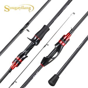 Asta di pesca del baitcasting Sougayilang 2,1m da 3,3 libbre a canna a fibra di fibra di carbonio ad ultralight 4 Section con Eva Handle de Pescar 240415