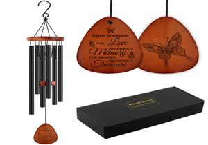 Другое событие вечеринка поставляет Sympathy Wind Chimes Memorial Gift со стихотворением для потери любимого, когда кто -то становится Butt6077081