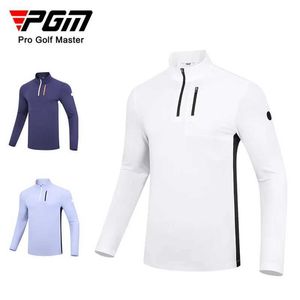 Herren-T-Shirts PGM Clothing Mens Langsgeledel Hemd Tand-up Kragen Design Weiche Haut-freundliche Lieferungen Y240506