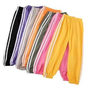 Shorts 3-12y Childrens Sport Harem Hosen Sommer Süßigkeiten farbig Harem Hosen Boy und Mädchen Patch Arbeit Hose Kordelstring Striped Youth Pantl2403