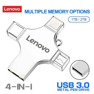 ADAPTER NY LENOVO 4 I 1 USB Flash Drive Type C High Speed ​​Pendrive 1/2TB USB OTG Pen Drive Rotera flash -disk för datortelefon USB3.0