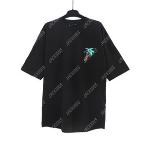 Palm PA toppar handritad Miami logo sommar lös luxe tees unisex par t skjortor retro streetwear överdimensionerade t-shirt änglar 2250 rwt