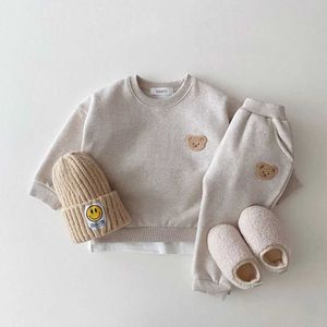 Kläder sätter 2st hösten baby pojkar flickor kläder bär barn barn casual set långärmad tröja toppar+ byxor klädl2405