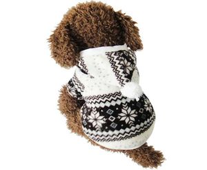 Yumuşak kış sıcak evcil köpek kıyafetleri Noel kış rahat kar tanesi dot kostüm giyim ceketi oyuncak kapüşonlu küçük köpek 8643176