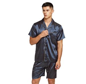 Tony Candice Satin Silk Pajamas Shorts for Men Rayon Silk Sleep Fear Summer Męski Pajama Zestaw Miękki koszulę nocną dla mężczyzn Pękam9261961