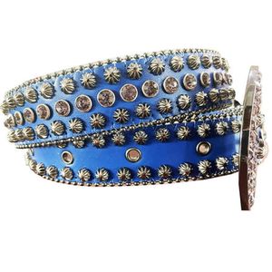 DNA or BB simon Rhintone Belt with Blue Belt Strap Flower Girls and Boys Rhintone Belts 324s