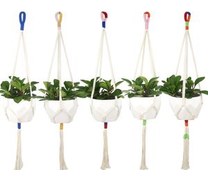 Slim Macrame Plant Hanger Cotton Rep Hanging Plant Holder Flower Pot Holder Inomhus utomhus balkong dekoration vägg Art1535015