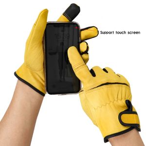 Rękawiczki Qianglaul Child's Moto Sport Touch Screen Rower Riding Safety Mechanic Working Rękawicy Sheepsin Industrial Gloves Hurtowe 550My