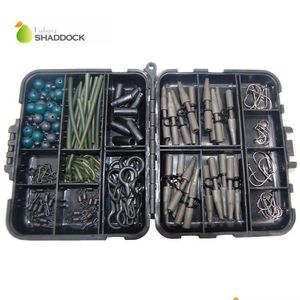 Accessori per la pesca Shaddock 160pcsbox beadshookstubesswivels baiting terminal impianti di attrezzatura da carpa scatole calare la consegna di consegna sport all'aperto otsey