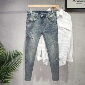 Mäns jeans harajuku Summer Korean Street Style Retro Mens Luxury Pants Mens Ultra-Thin Denim Classic Cool New Jeans Mens Trousersl2405