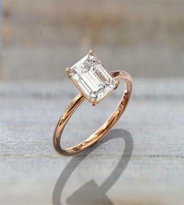 Meisidian Design Emerald Cut 3 Carat 7x9mm S925 Sliverメッキゴールドダイヤモンドリング2208167904294