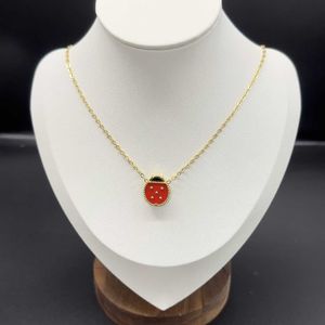 Hot Vans Light Luxury and Elegant Design with a Small Stand 18K Gold Womens Necklace Double sided Lucky Seven Star Ladybug Collar Chain