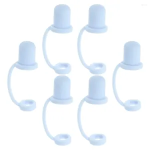 Disposable Cups Straws 6 Pcs Straw Cap Silicone Lid S Cover Caps Simple Covers Thickened Dust Plug Lids