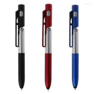 Multifunction 4 In 1 Ballpoint Pen Folding LED Light Mobile Phone Stand Holder School Office Writing Stationery Supplies C26