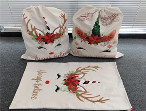 Weihnachten Santa Sacks süße große Kordelstring -Taschen Canvas 2 Stile Claus Bag 50cm70cm 087343916
