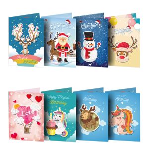 Stitch 8pcs Diamond Painting Diamond Painting Card Chiaro Special Shaped Mosaic Merry Christmas Kit Babbo Natale Postcar