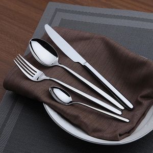 Mysig zon servis uppsättning 24 stycken bestick set rostfritt stål western bordsartiklar klassisk middagsset knivgaffel restaurang matsal 240429