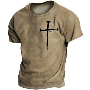 Мужская футболка винтажная футболка христиан Иисус 3D Печать.