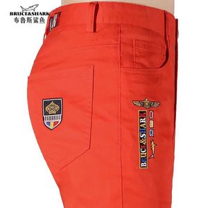 Men's Pants Bruce 2024 New Mens Casual Pants Summer Fashion Loose Straight Mens Casual Traus Elastic Cotton Large Size 40 Y240506