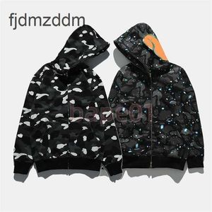 Kvinnor mode lysande kamouflage hoodies mens långärmad blixtlås huva kappa par streetwear casual add fleece topps asiatisk storlek m-3xl