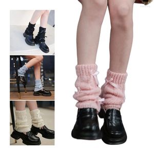 Women Socks Lolita Girls Sweet Bowknot Knit JK Uniform Foot Cover Y2K Harajuku Ballet Style Sleeves Ankle Heap