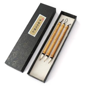 Pinsel 3PC Chinesische traditionelle Kalligraphie Pinsel Pinsel Bambus Wolle Haarmalerei Pinsel Aquarell Darwing Schreiben Studenten Aritst